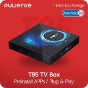 PULIERDE T95 TV Box - Android 10, 4GB RAM, 128