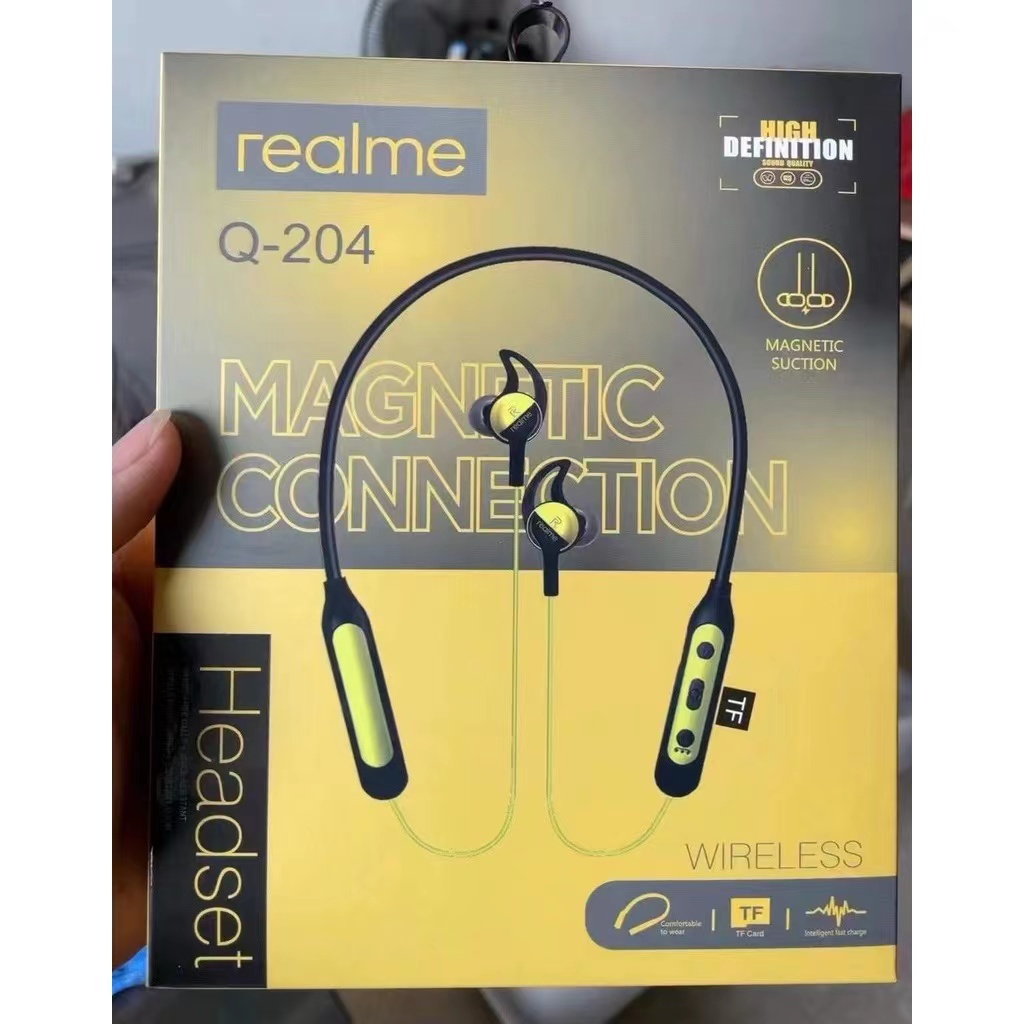 HGC SHOP ORIGINAL Realme Wireless Sports Bluetooth Magnet Earphone Headset Headphone With Mic support TF Lazada PH