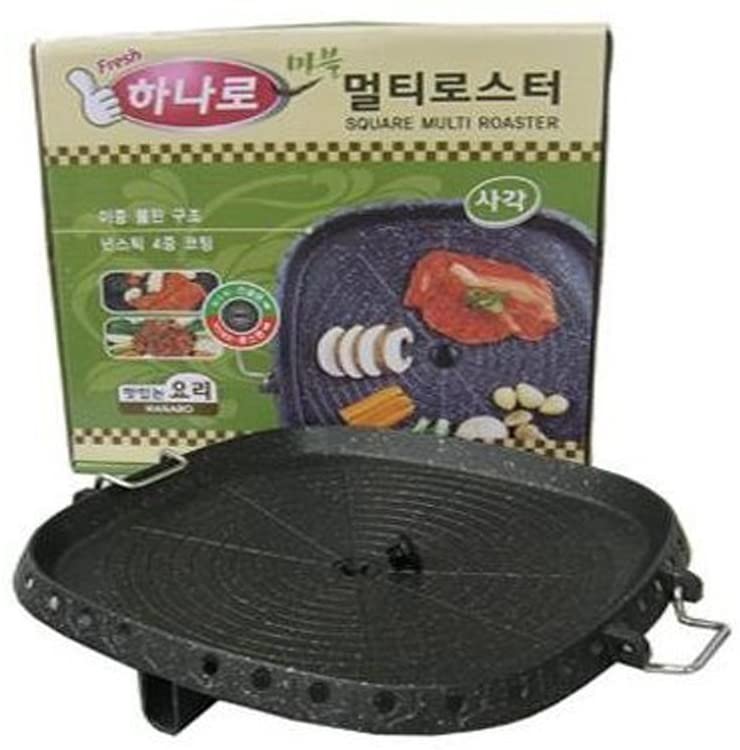 CHYIR Korean Style BBQ Grill Pan with Maifan Coated Surface Non-Stick Smokeless Barbecue Plate for Indoor Outdoor Grilling