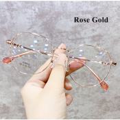 Korean Anti-blue Round Metal Eyeglasses for Women/Men 
