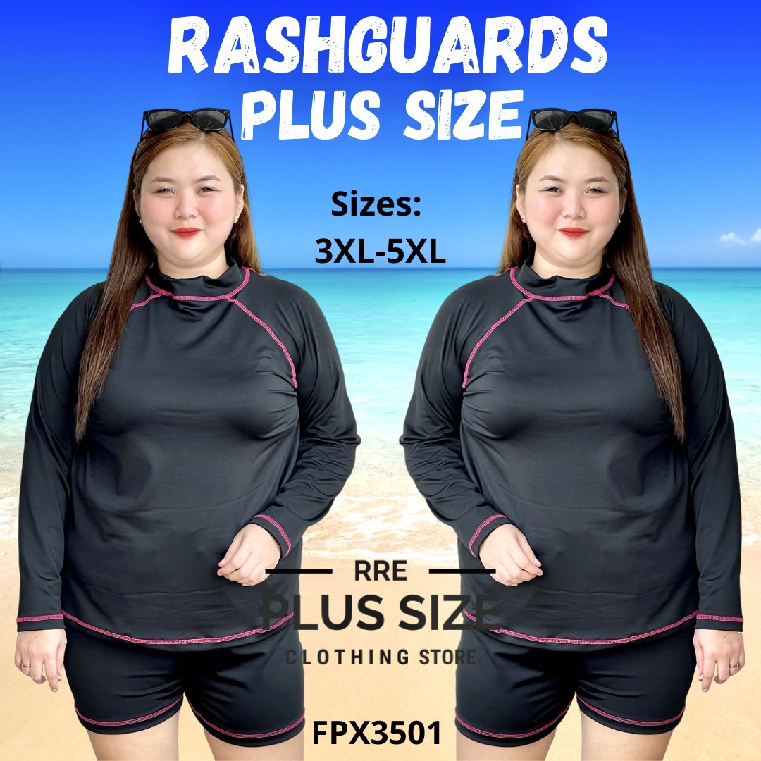 Plus Size Rash Guard & Shorts Set Unisex