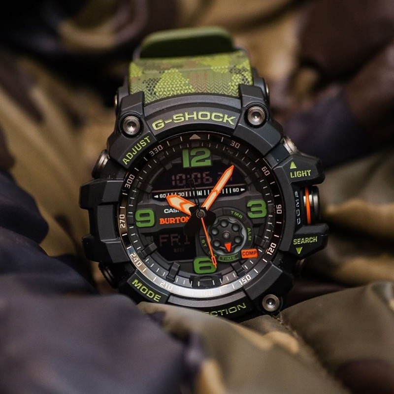 Original G Shock BURTON MUDMASTER GG1000 Men Sport Watch Dual Time Display World Time Chronograph Compass 200M Water Resistant Shockproof and Waterproof World Time LED Auto Light Gshock Man Sports Wri...