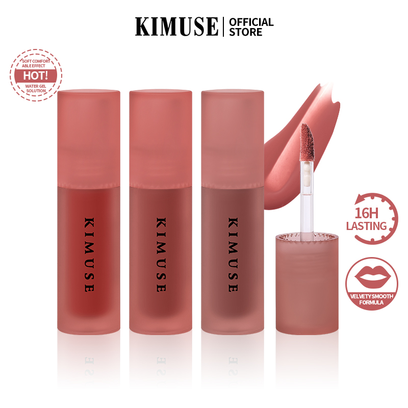 Discount on KIMUSE  shoes - SKU: KIMUSE Water Tint Lip Set Long Wearing Waterproof Matte Liquid Lip Gloss Lipstick Set 3PCS
