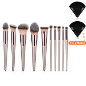 MELEDE Champagne Flame Makeup Brushes Set - Professional Cosmetics Kit