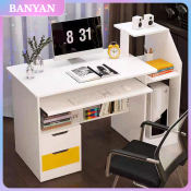 BANYAN Multi-Functional Computer Desk with Bookshelves and Filing Cabinets