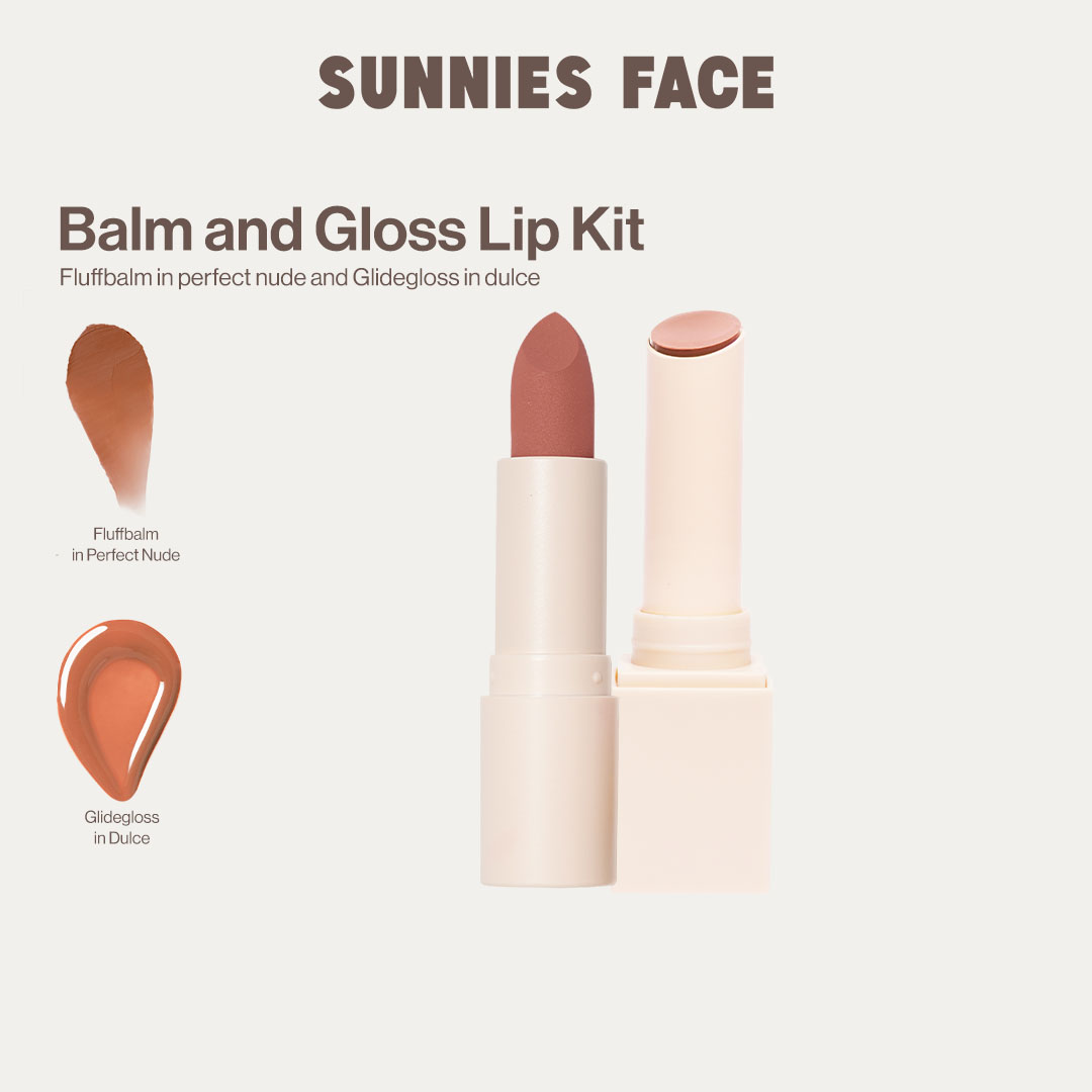 Discount on Sunnies Face  shoes - SKU: Sunnies Face Lip Kit [Fluffbalm + Glidegloss] (Perfect Nude + Dulce)