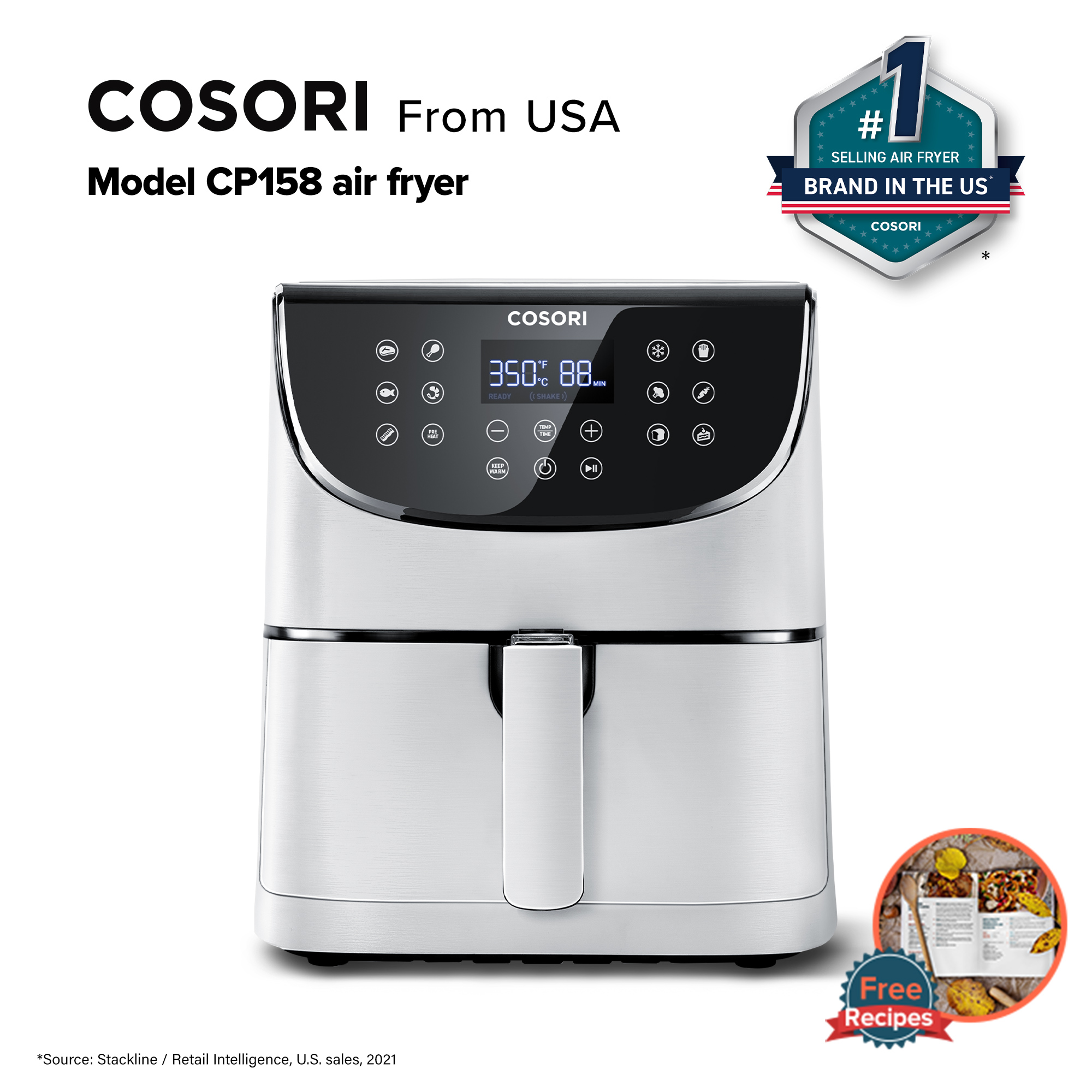 Cosori 5.5L (5.8 Quart) Pro Air Fryer CP158-AF (White)