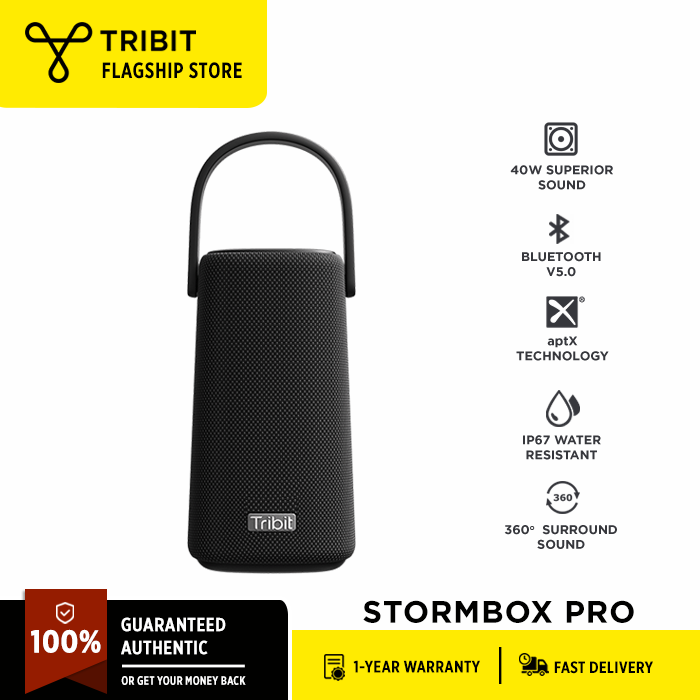 Tribit Stormbox Pro Bluetooth Speaker 40W High Power, Bluetooth 5.0, Stereo-stereo pairing, Multipoint, Bass Enhanced, 360 Sound