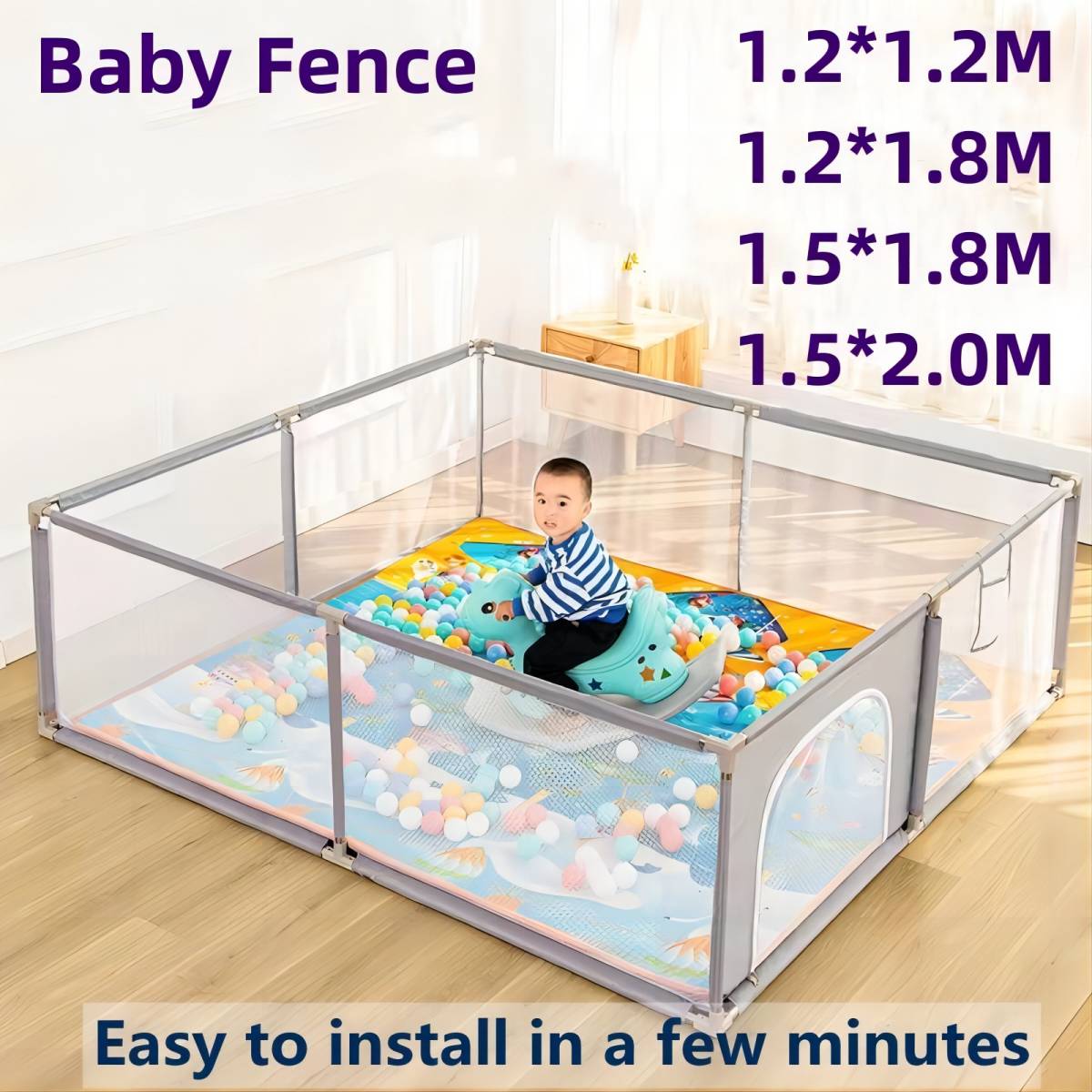 Baby Fence Fabric Kids Safety Playpen Play fence Rectangle/Square Kids Play House Playground