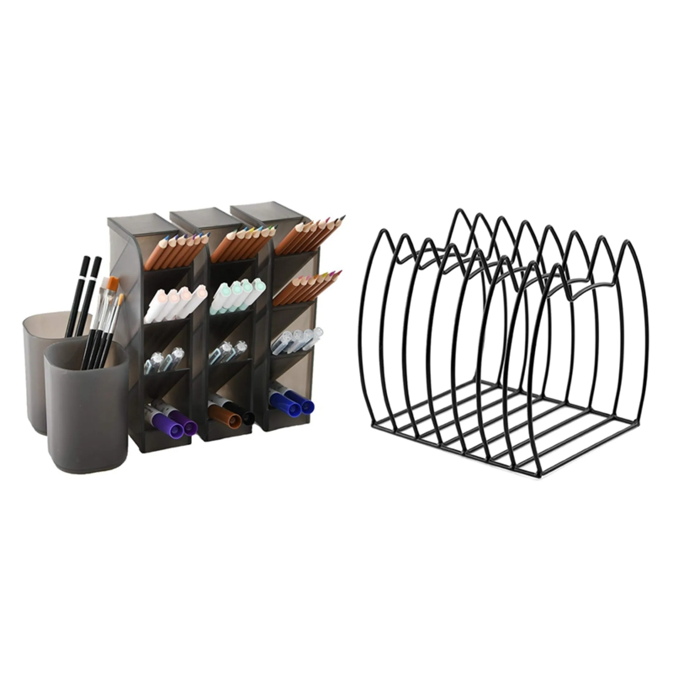 Download 5 Pcs Desk Organizer Pen Organizer Storage 1x Creative Kawaii Cat Metal Book Magazine Bookends Books Stand Lazada Singapore