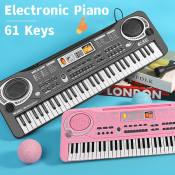 Black Pink Kids Electronic Keyboard with Microphone and USB