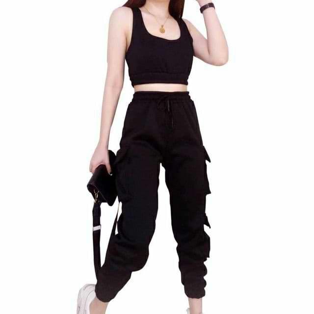 Terno Cargo PAnts and Croptop | Lazada PH