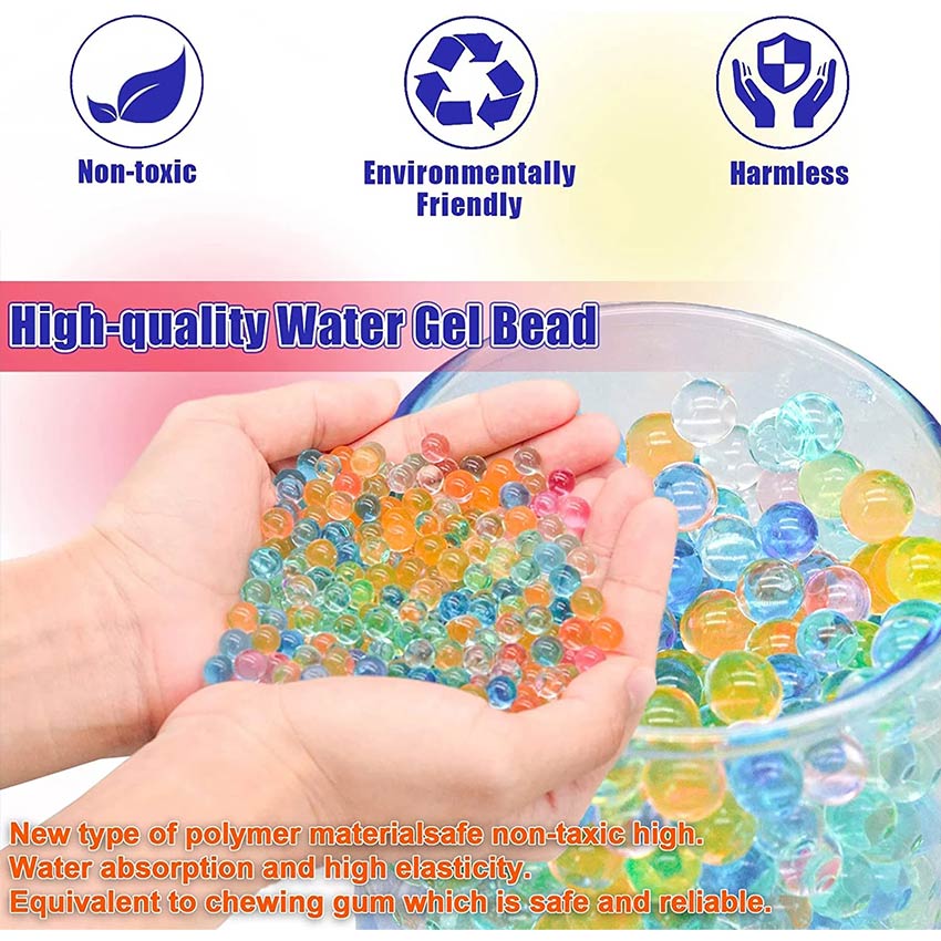 Jelly Water Gel Beads Rainbow Mix 22 000 Growing Beads for Kids Sensory Toy Clear in White