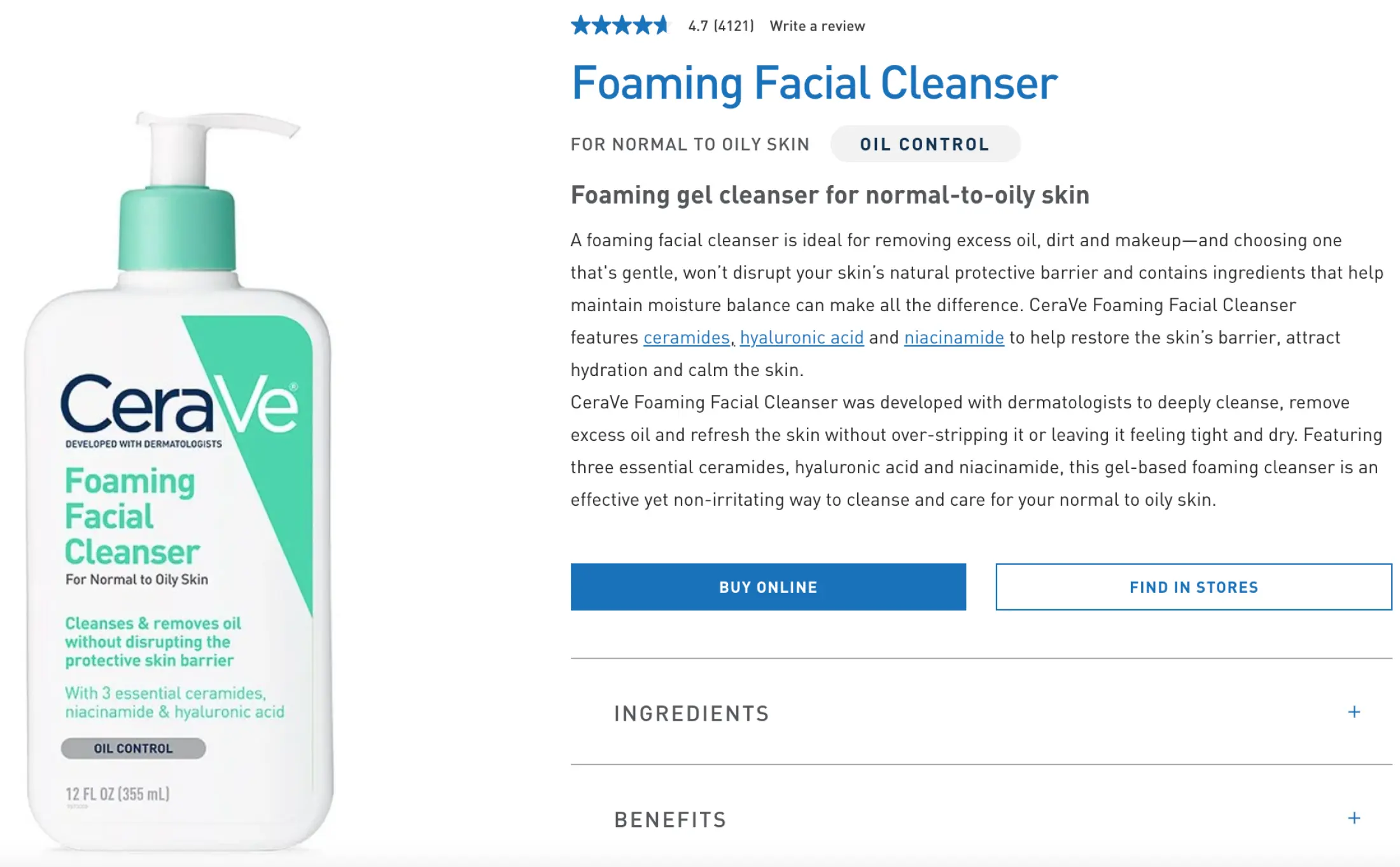 benefits of cerave foaming cleanser