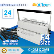Officom C40M Comb Binding Machine with 20pcs Ring Binder