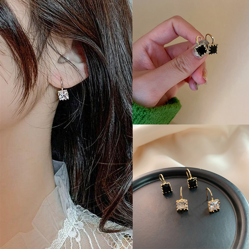 Fake black diamond on sale earrings