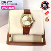 Casio Women's Brown Leather Quartz Watch with Free Box