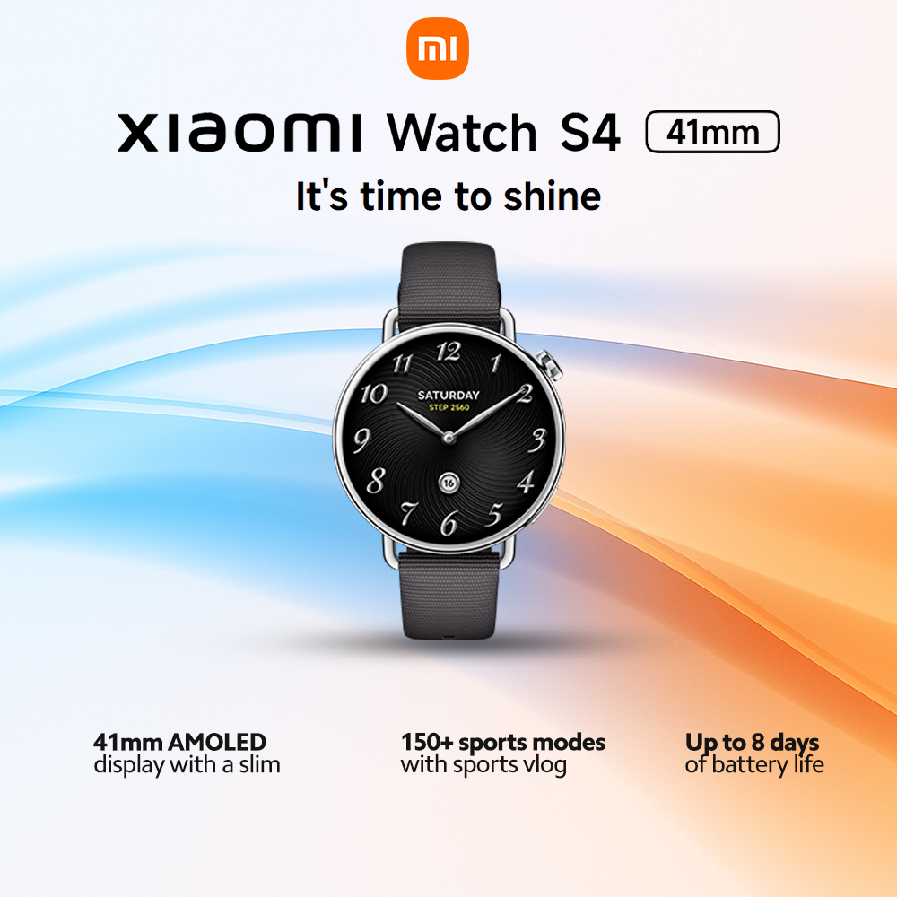Xiaomi Watch S4 41mm AMOLED Smartwatch with Slim Display, 150+ Sports Modes, Up to 8 Days Battery Life