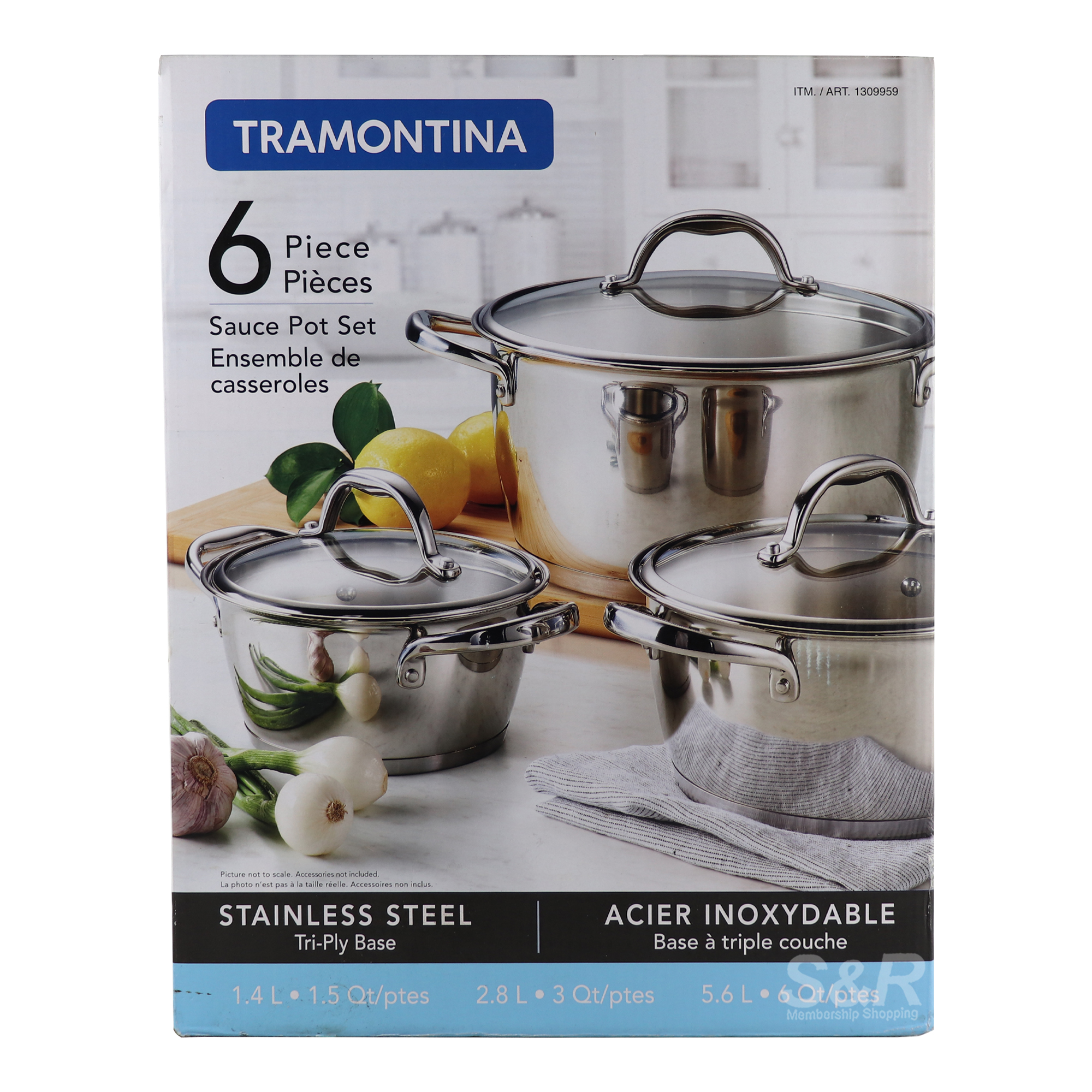 Tramontina Pot Stainless Steel 3 Qt / 2.8L Tri-ply Base Made in Brazil