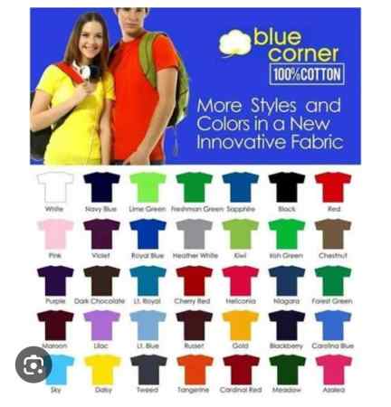 Blue Corner Plain T Shirt Round Neck White And Colored For Men And Women Unisex bluecorner tshirt