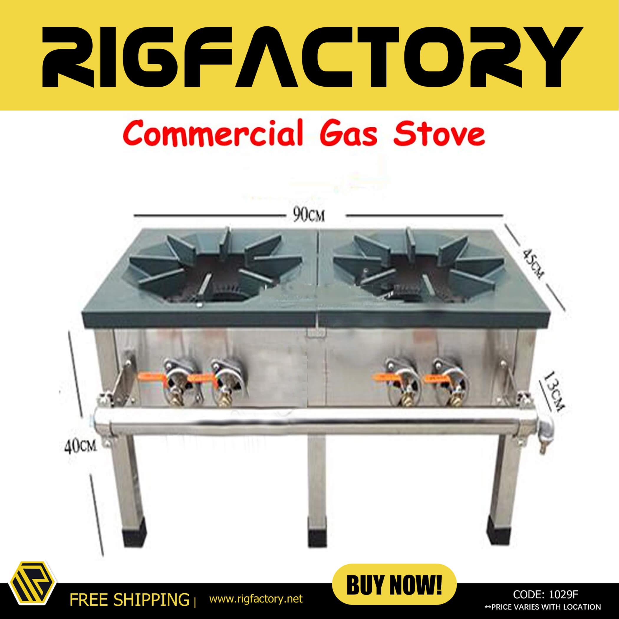 Rigfactory Heavy Duty Commercial Gas Stove Stainless Steel Dual