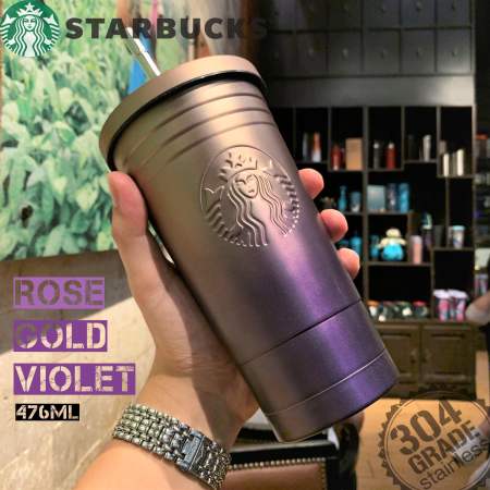 Starbucks Insulated Coffee Tumbler with Metal Straw, 473ML