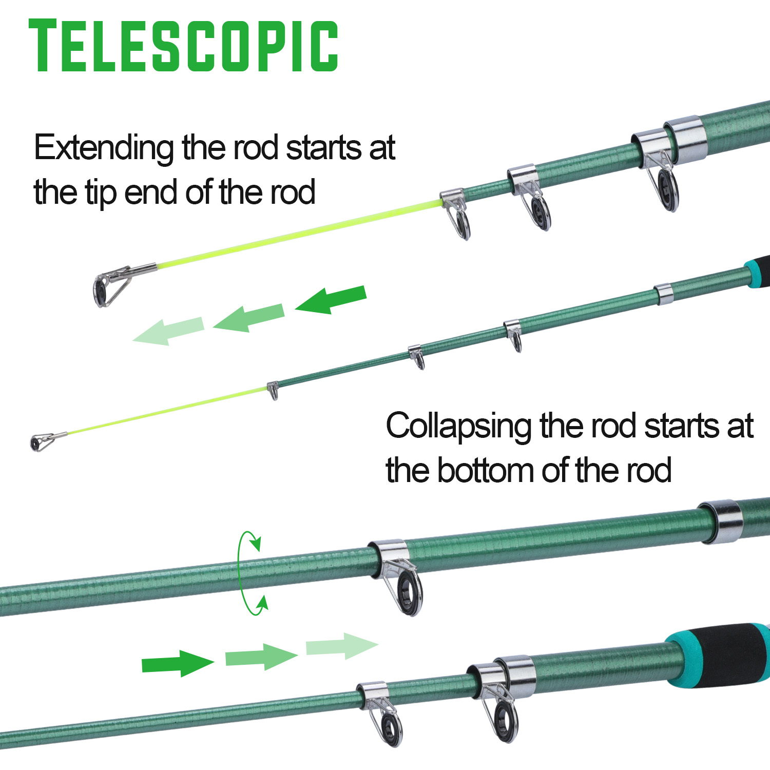 Telescopic Fishing Rods 1.8-3.3m Glass Fiber Fishing Pole Strong