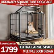 New Land Heavy Duty Foldable Dog Cage with Poop Tray
