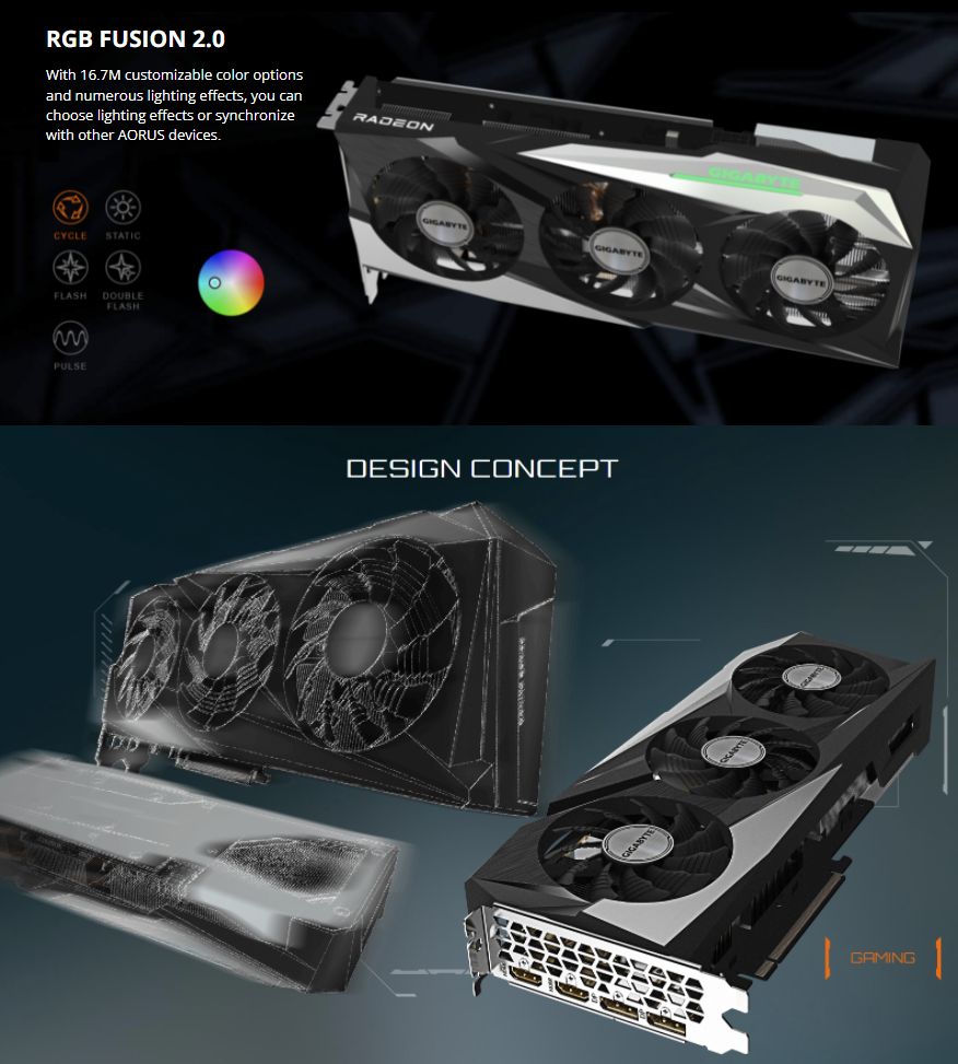 GIGABYTE Radeon RX 6600 XT GAMING OC PRO 8G Graphics Card, WINDFORCE 3X Cooling System, 8GB 128-bit GDDR6, 6600XT -- GV-R66XTGAMINGOC-PRO-8GD Video Card 4 GIGABYTE Radeon RX 6600 XT GAMING OC PRO 8G Graphics Card, WINDFORCE 3X Cooling System, 8GB 128-bit GDDR6, 6600XT -- GV-R66XTGAMINGOC-PRO-8GD Video Card