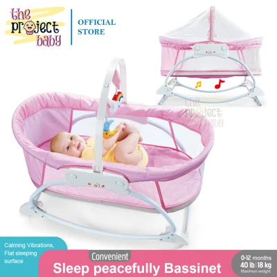 Portable Baby Rocker Swing Bassinet Music and Vibrations Infant crib cradle co sleeper with mosquito net (1)