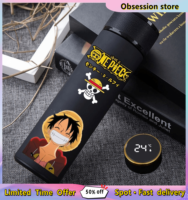 One Anime Piece Water Bottle, 16.9oz Vacuum Insulated Luffy Zoro Stainless  Steel Cup Thermoses with Locking Cover Leak-Proof Design(BOT-piece A)