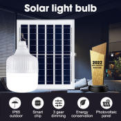 Outdoor Solar Lamp with Panel, 3 Lighting Colors, Waterproof