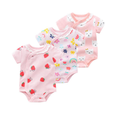 C&C Baby Girl 3-Piece Cotton Bodysuit Set