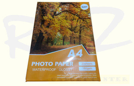 Quaff Waterproof Glossy Photo Paper, A4 Size, 20 sheets