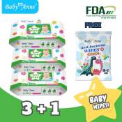 Baby Anne Wipes BUY 3 Packs  PLUS 1  Mini Ocean Scent wipes