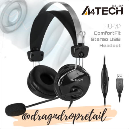A4TECH ComfortFit USB Headset with Noise Cancelling Microphone