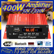 400W Car Audio Power Amplifier with Bluetooth and FM Radio