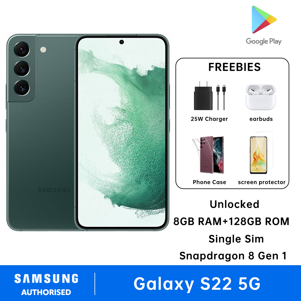 Samsung Galaxy S22 5G Smartphone Single Sim 8GB RAM + 128GB ROM Factory Unlocked Snapdragon 8 Gen 1 Cellphone 3700 mAh
