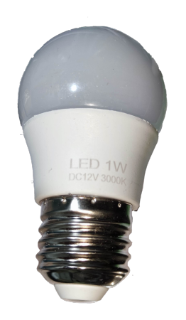 LED Bulb 12V DC 1W E27 Warm White Yellow Color