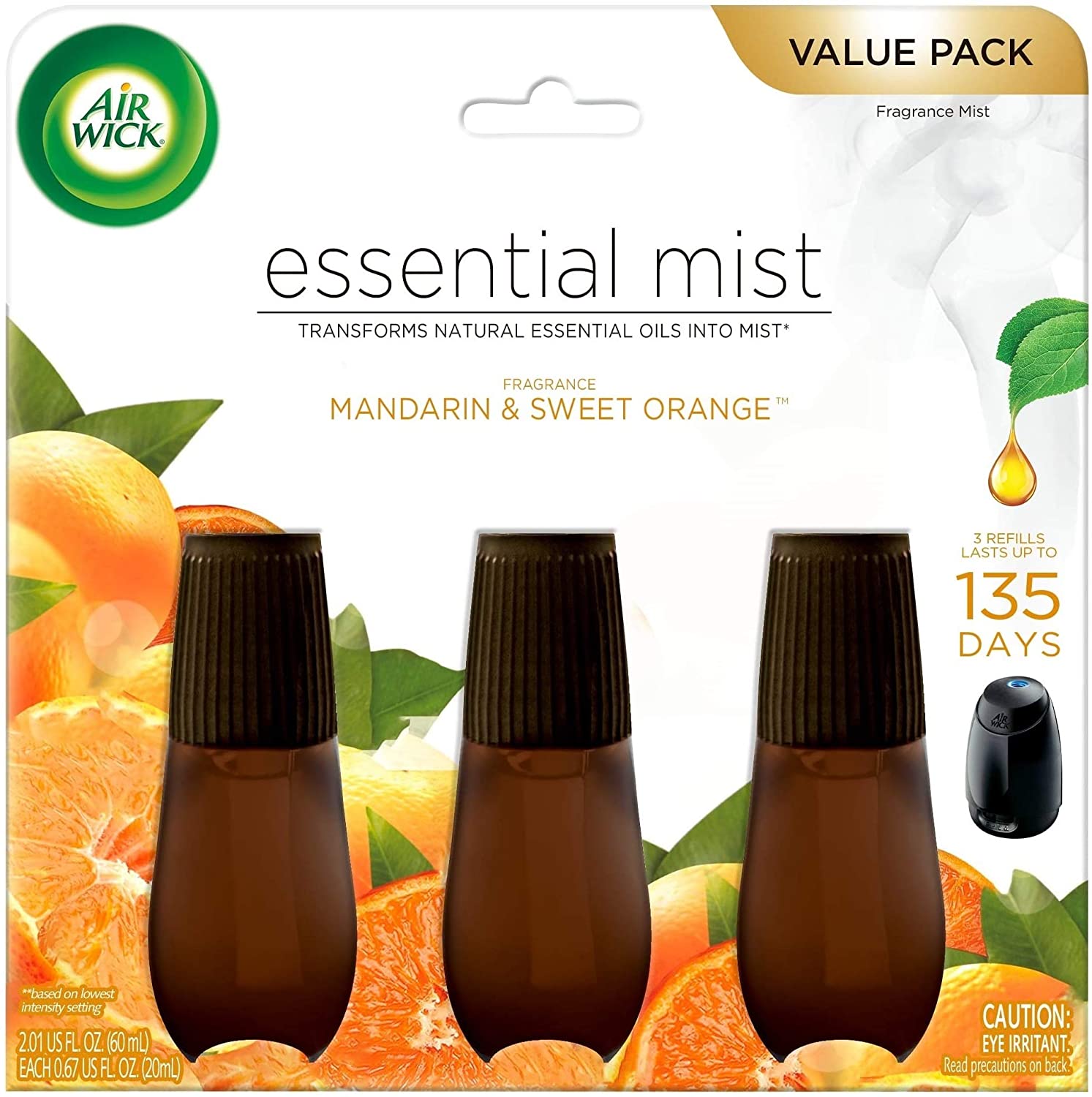 Air Wick Essential Mist Refill, 3 ct, Apple Cinnamon Medley, Essential Oils  Diffuser, Air Freshener, Fall scent, Fall decor