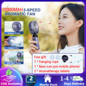 Portable Rechargeable Hand-held Fan with Aromatherapy - 