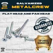 EverTop Self-Tapping Panhead & Flathead Screws - Galvanized Metal