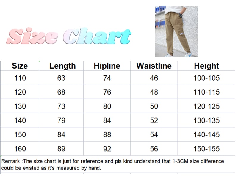 Boys Fashion Casual Pants Korean Style Cargo Pants Soft Denim w