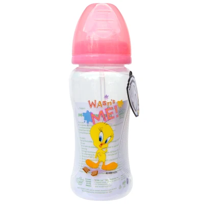 Looney Tunes 10oz/300ml Wide Neck Feeding Bottles with Straw (1)