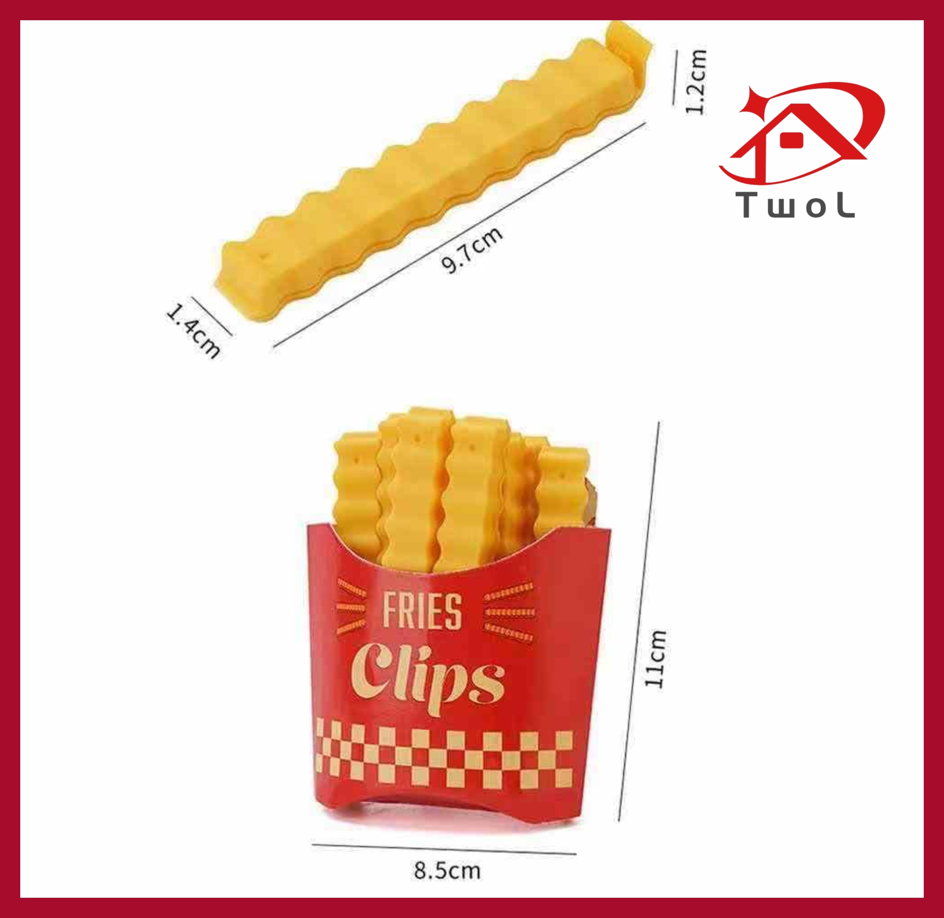 Buy Wholesale China 12 Cute French-fries-shaped Bag Clips To Seal Opened  Food Packages, Fun Bag Clips For Food In A Magnetic Box & Bag Clips To  Seal at USD 0.46