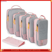 Expandable Travel Packing Cubes Set for Suitcases, Foldable Organizer