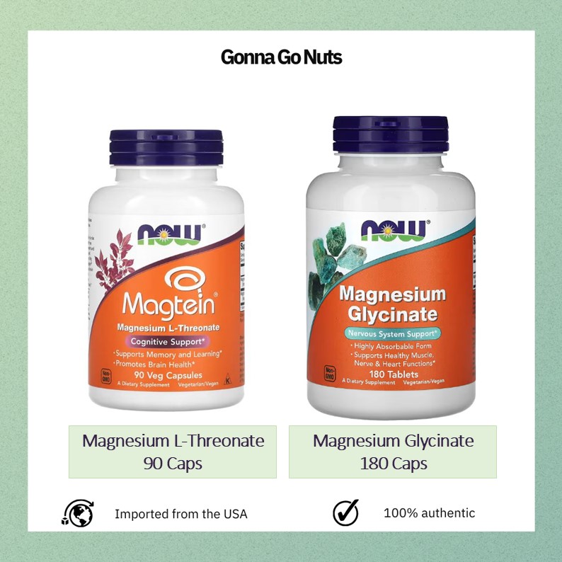 NOW Foods, Magtein, Magnesium L-Threonate | Magnesium Glycinate Presyo 1,495 Piso*Libreng Shipping