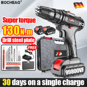 Cordless Drill with Free Accessories and Li-ion Batteries