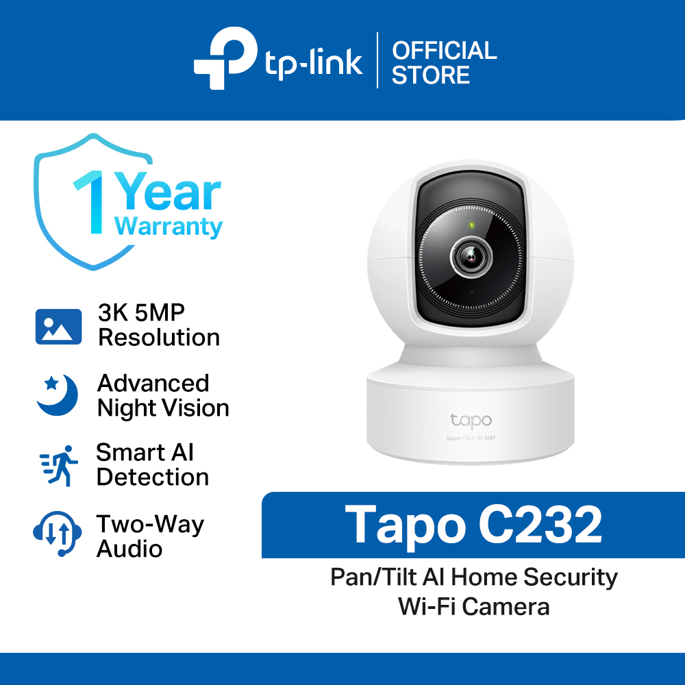 TP-Link Official Store / Tapo C232 / 3K 5MP Pan/Tilt AI Home WiFi IP Security Cctv Sale Camera Connect to Cellphone with Mic and Speaker - Philippines