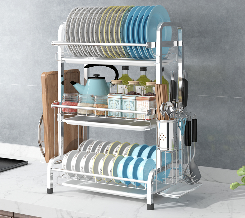 Netel Kitchen Dish Rack Storage Dishes Drying Shelf Carbon Steel